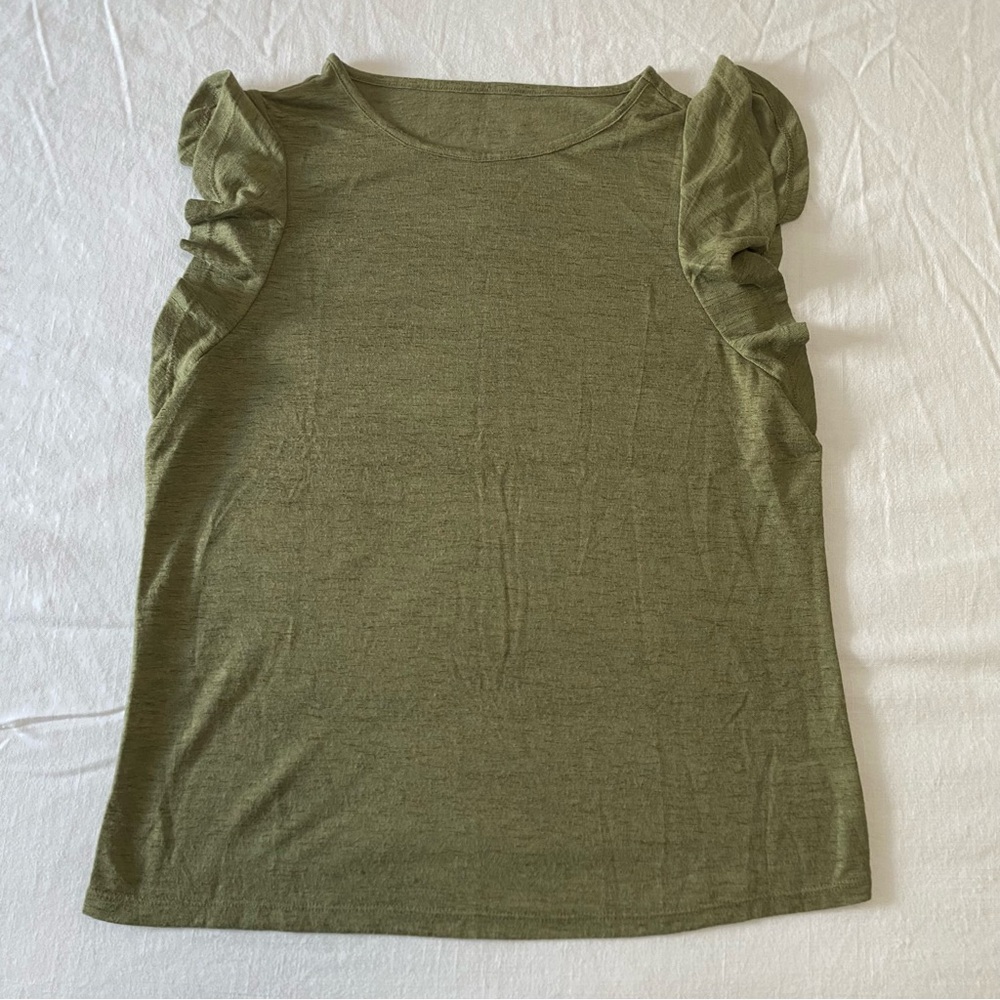 A New Day Target Olive Green Ruffle Tank